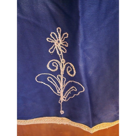 RARE VTG Blue Gold Embroidered Kaftan ORNATE Church Robe Dress Muumuu Caftan - Picture 6 of 6